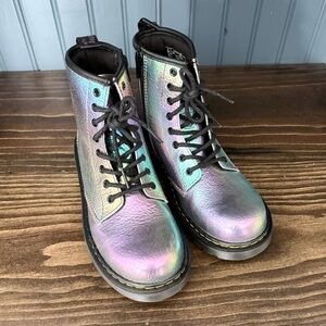 Dr. Martens Kids Iridescent Lace-Up Combat Boots (Sz.3)